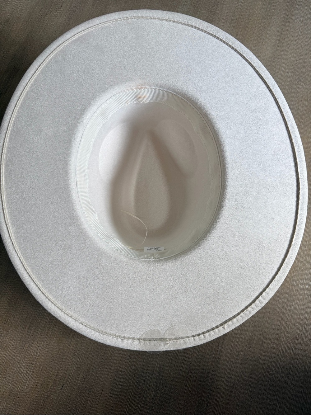 Altar'd State White Wide-Brim Felt Hat with Gold Shell Accents - Picture 8 of 9